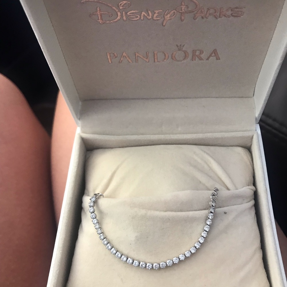 Silver and crystal Pandora tennis bracelet